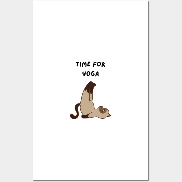 Time for Yoga Cat Wall Art by 617406